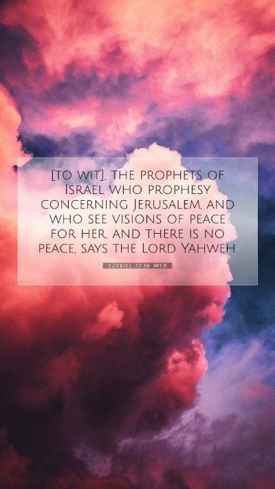 Picture 07 - Ezekiel 13:16 WEB Mobile Phone Wallpaper - [to wit], the prophets of Israel who prophesy - Mobile Bible Verse Wallpaper