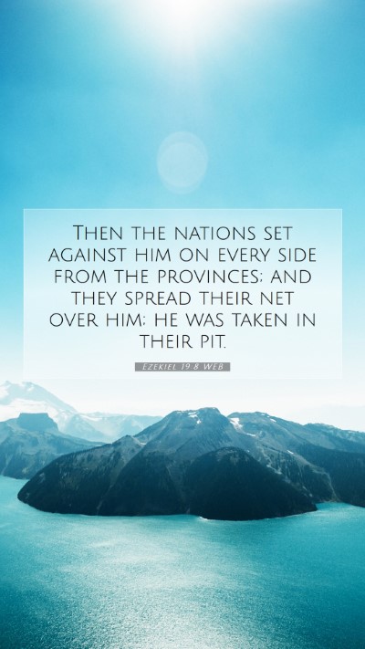 Picture 07 - Ezekiel 19:8 WEB Mobile Phone Wallpaper - Then the nations set against him on every side - Mobile Bible Verse Wallpaper