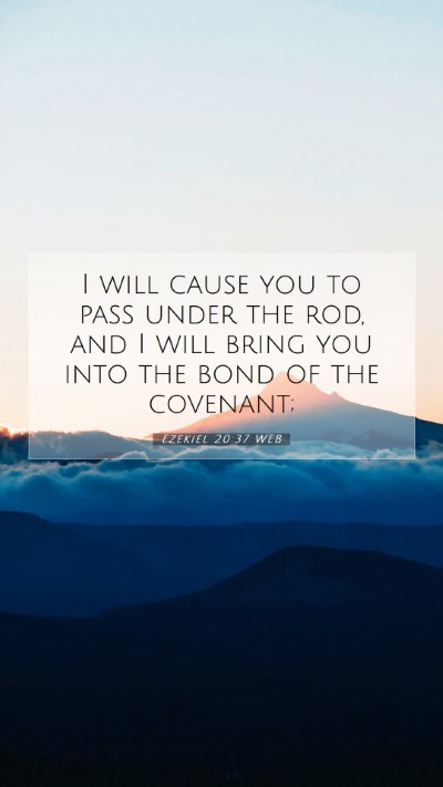 Picture 07 - Ezekiel 20:37 WEB Mobile Phone Wallpaper - I will cause you to pass under the rod, and I - Mobile Bible Verse Wallpaper