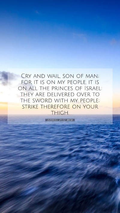 Picture 07 - Ezekiel 21:12 WEB Mobile Phone Wallpaper - Cry and wail, son of man; for it is on my people, - Mobile Bible Verse Wallpaper