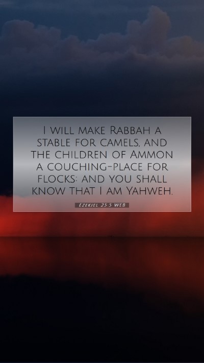 Picture 07 - Ezekiel 25:5 WEB Mobile Phone Wallpaper - I will make Rabbah a stable for camels, and the - Mobile Bible Verse Wallpaper