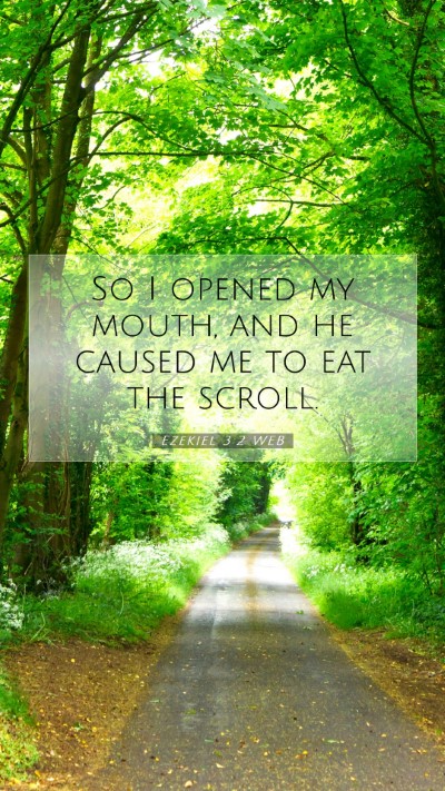 Picture 07 - Ezekiel 3:2 WEB Mobile Phone Wallpaper - So I opened my mouth, and he caused me to eat the - Mobile Bible Verse Wallpaper