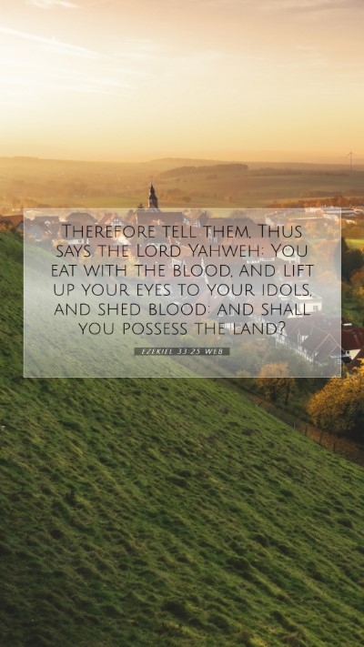 Picture 07 - Ezekiel 33:25 WEB Mobile Phone Wallpaper - Therefore tell them, Thus says the Lord Yahweh: - Mobile Bible Verse Wallpaper