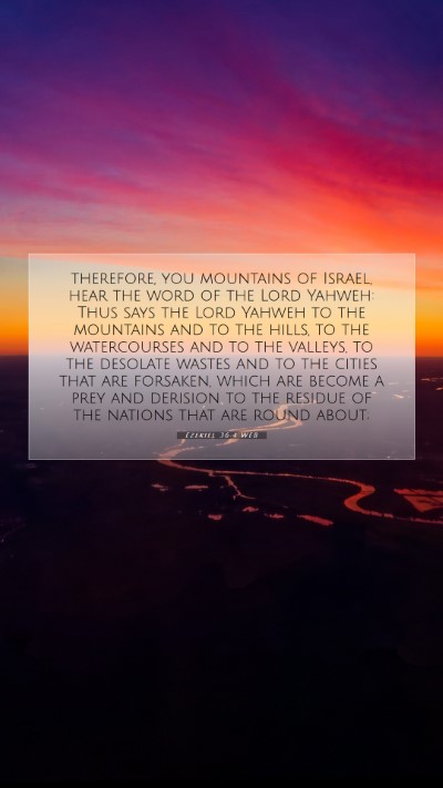 Picture 07 - Ezekiel 36:4 WEB Mobile Phone Wallpaper - therefore, you mountains of Israel, hear the word - Mobile Bible Verse Wallpaper