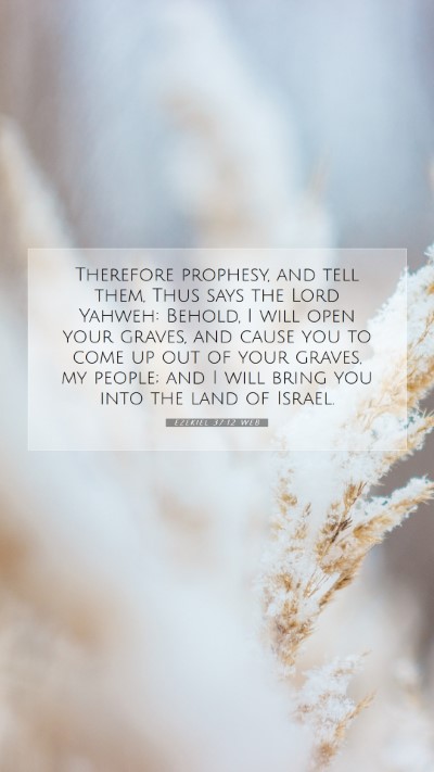 Picture 07 - Ezekiel 37:12 WEB Mobile Phone Wallpaper - Therefore prophesy, and tell them, Thus says the - Mobile Bible Verse Wallpaper