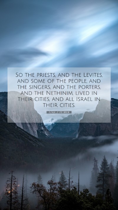 Picture 07 - Ezra 2:70 WEB Mobile Phone Wallpaper - So the priests, and the Levites, and some of the - Mobile Bible Verse Wallpaper