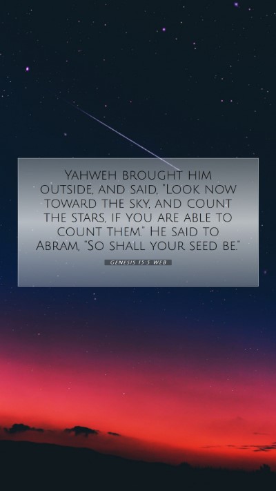 Picture 07 - Genesis 15:5 WEB Mobile Phone Wallpaper - Yahweh brought him outside, and said, 