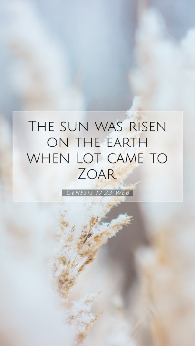 Picture 07 - Genesis 19:23 WEB Mobile Phone Wallpaper - The sun was risen on the earth when Lot came to - Mobile Bible Verse Wallpaper
