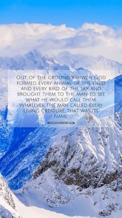 Picture 07 - Genesis 2:19 WEB Mobile Phone Wallpaper - Out of the ground Yahweh God formed every animal - Mobile Bible Verse Wallpaper