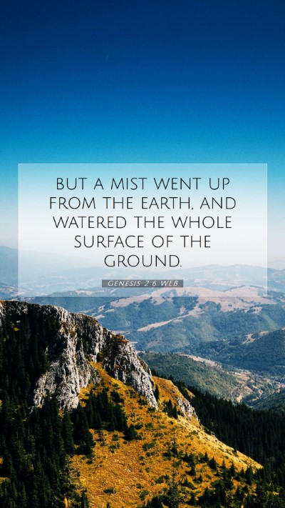 Picture 07 - Genesis 2:6 WEB Mobile Phone Wallpaper - but a mist went up from the earth, and watered - Mobile Bible Verse Wallpaper
