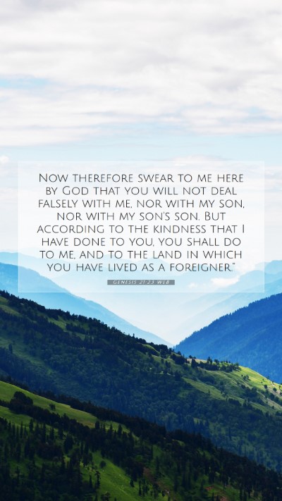 Picture 07 - Genesis 21:23 WEB Mobile Phone Wallpaper - Now therefore swear to me here by God that you - Mobile Bible Verse Wallpaper