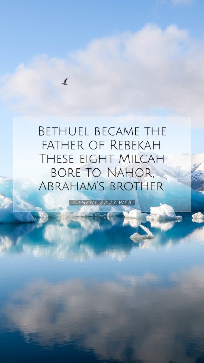 Picture 07 - Genesis 22:23 WEB Mobile Phone Wallpaper - Bethuel became the father of Rebekah. These eight - Mobile Bible Verse Wallpaper