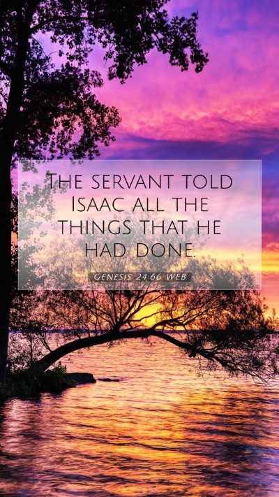 Picture 07 - Genesis 24:66 WEB Mobile Phone Wallpaper - The servant told Isaac all the things that he had - Mobile Bible Verse Wallpaper