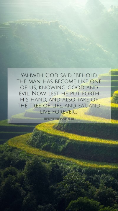 Picture 07 - Genesis 3:22 WEB Mobile Phone Wallpaper - Yahweh God said, 