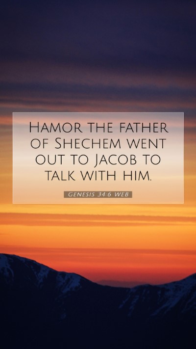 Picture 07 - Genesis 34:6 WEB Mobile Phone Wallpaper - Hamor the father of Shechem went out to Jacob to - Mobile Bible Verse Wallpaper