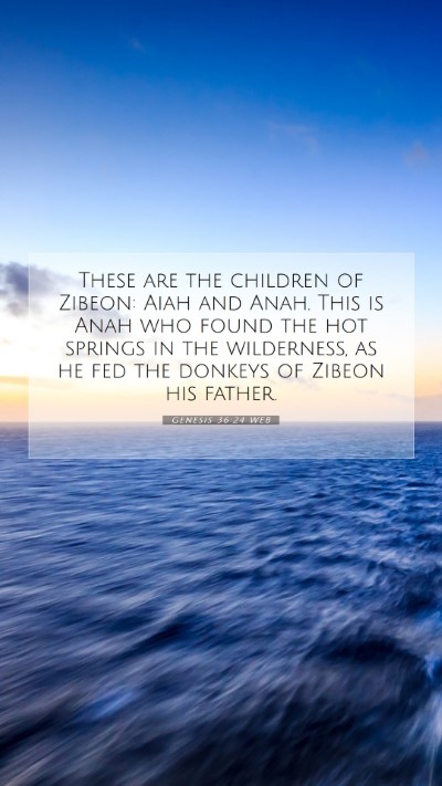 Picture 07 - Genesis 36:24 WEB Mobile Phone Wallpaper - These are the children of Zibeon: Aiah and Anah. - Mobile Bible Verse Wallpaper