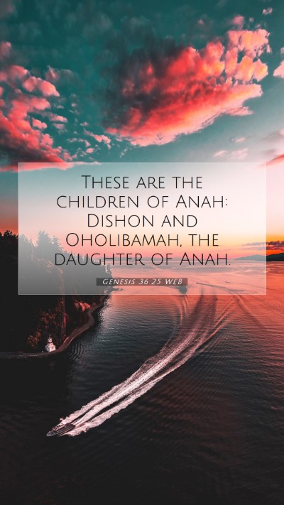 Picture 07 - Genesis 36:25 WEB Mobile Phone Wallpaper - These are the children of Anah: Dishon and - Mobile Bible Verse Wallpaper