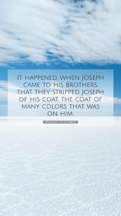 Picture 07 - Genesis 37:23 WEB Mobile Phone Wallpaper - It happened, when Joseph came to his brothers, - Mobile Bible Verse Wallpaper
