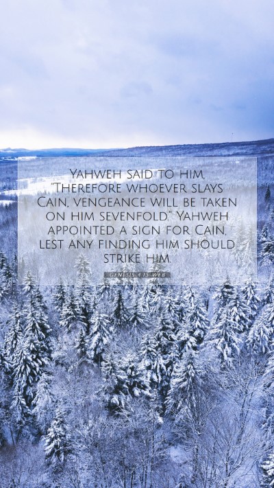 Picture 07 - Genesis 4:15 WEB Mobile Phone Wallpaper - Yahweh said to him, 