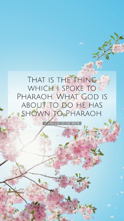 Picture 07 - Genesis 41:28 WEB Mobile Phone Wallpaper - That is the thing which I spoke to Pharaoh. What - Mobile Bible Verse Wallpaper