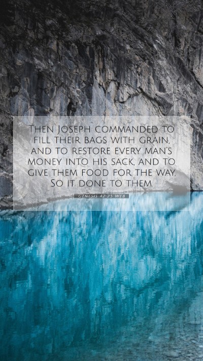 Picture 07 - Genesis 42:25 WEB Mobile Phone Wallpaper - Then Joseph commanded to fill their bags with - Mobile Bible Verse Wallpaper