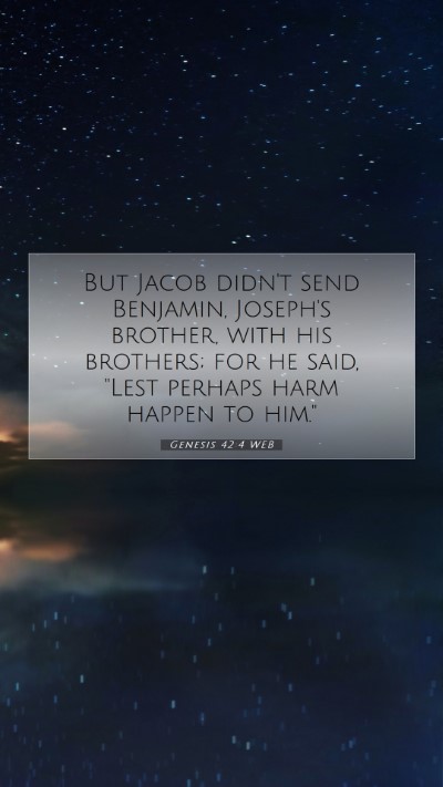 Picture 07 - Genesis 42:4 WEB Mobile Phone Wallpaper - But Jacob didn't send Benjamin, Joseph's brother, - Mobile Bible Verse Wallpaper