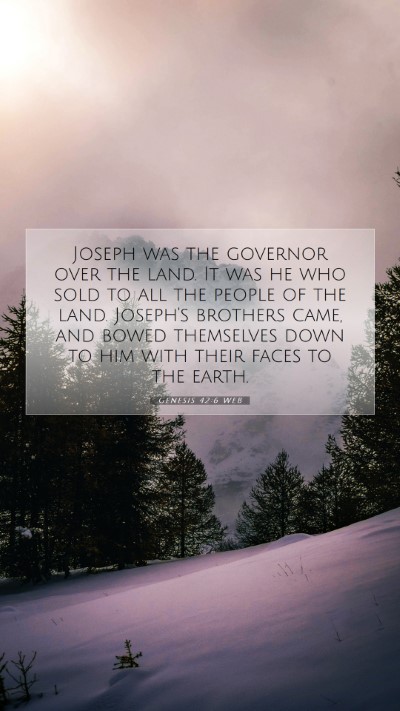 Picture 07 - Genesis 42:6 WEB Mobile Phone Wallpaper - Joseph was the governor over the land. It was he - Mobile Bible Verse Wallpaper
