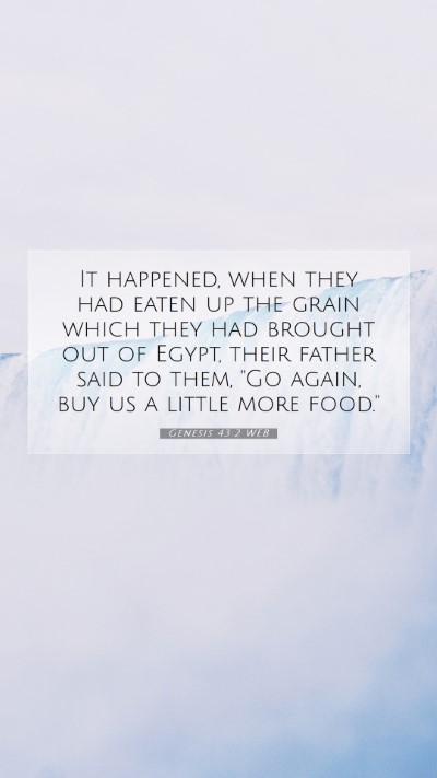 Picture 07 - Genesis 43:2 WEB Mobile Phone Wallpaper - It happened, when they had eaten up the grain - Mobile Bible Verse Wallpaper