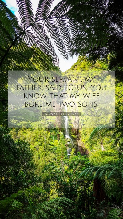 Picture 07 - Genesis 44:27 WEB Mobile Phone Wallpaper - Your servant, my father, said to us, 'You know - Mobile Bible Verse Wallpaper