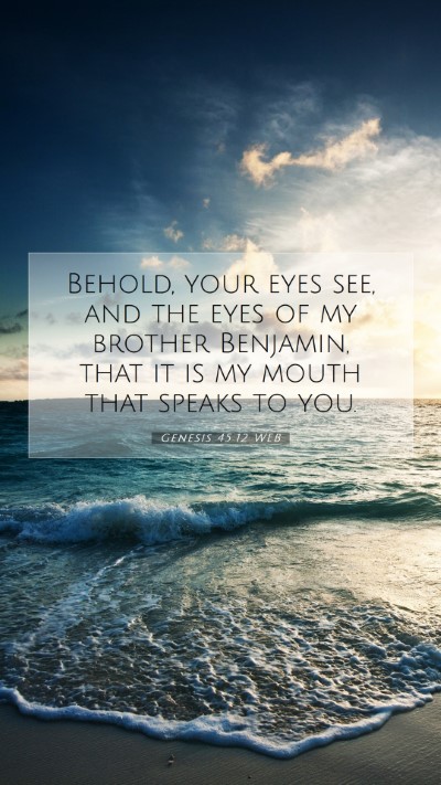 Picture 07 - Genesis 45:12 WEB Mobile Phone Wallpaper - Behold, your eyes see, and the eyes of my brother - Mobile Bible Verse Wallpaper