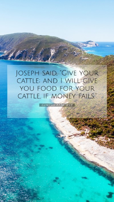 Picture 07 - Genesis 47:16 WEB Mobile Phone Wallpaper - Joseph said, 