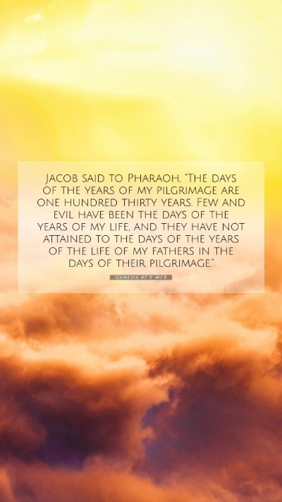 Picture 07 - Genesis 47:9 WEB Mobile Phone Wallpaper - Jacob said to Pharaoh, 