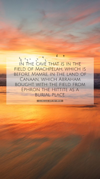 Picture 07 - Genesis 49:30 WEB Mobile Phone Wallpaper - in the cave that is in the field of Machpelah, - Mobile Bible Verse Wallpaper