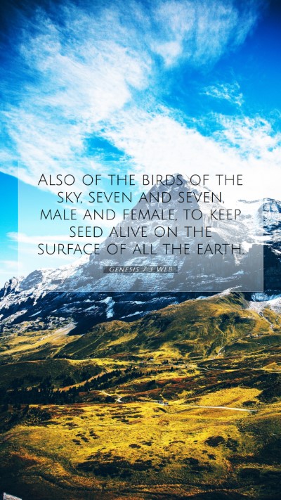 Picture 07 - Genesis 7:3 WEB Mobile Phone Wallpaper - Also of the birds of the sky, seven and seven, - Mobile Bible Verse Wallpaper