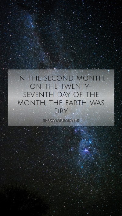 Picture 07 - Genesis 8:14 WEB Mobile Phone Wallpaper - In the second month, on the twenty-seventh day of - Mobile Bible Verse Wallpaper