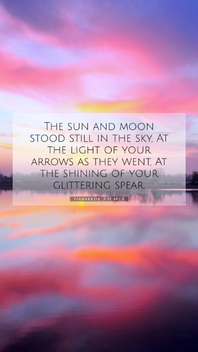 Picture 07 - Habakkuk 3:11 WEB Mobile Phone Wallpaper - The sun and moon stood still in the sky, At the - Mobile Bible Verse Wallpaper