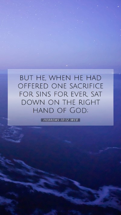 Picture 07 - Hebrews 10:12 WEB Mobile Phone Wallpaper - but he, when he had offered one sacrifice for - Mobile Bible Verse Wallpaper