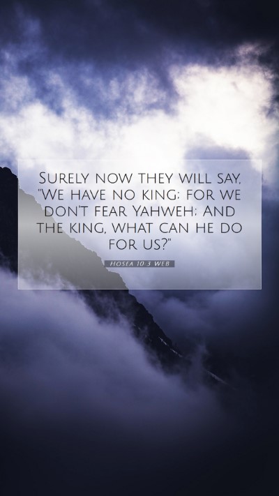 Picture 07 - Hosea 10:3 WEB Mobile Phone Wallpaper - Surely now they will say, 