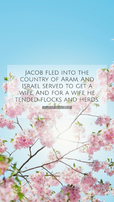 Picture 07 - Hosea 12:12 WEB Mobile Phone Wallpaper - Jacob fled into the country of Aram, And Israel - Mobile Bible Verse Wallpaper