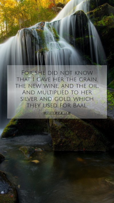 Picture 07 - Hosea 2:8 WEB Mobile Phone Wallpaper - For she did not know that I gave her the grain, - Mobile Bible Verse Wallpaper