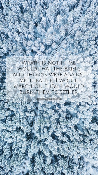 Picture 07 - Isaiah 27:4 WEB Mobile Phone Wallpaper - Wrath is not in me: would that the briers and - Mobile Bible Verse Wallpaper