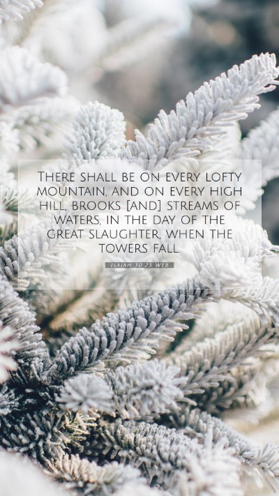 Picture 07 - Isaiah 30:25 WEB Mobile Phone Wallpaper - There shall be on every lofty mountain, and on - Mobile Bible Verse Wallpaper