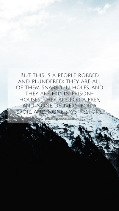 Picture 07 - Isaiah 42:22 WEB Mobile Phone Wallpaper - But this is a people robbed and plundered; they - Mobile Bible Verse Wallpaper