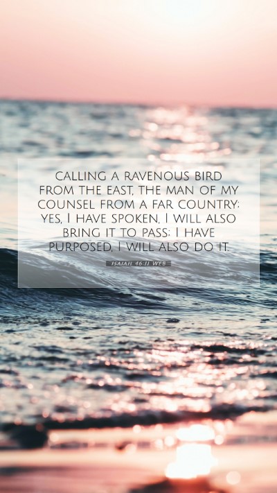 Picture 07 - Isaiah 46:11 WEB Mobile Phone Wallpaper - calling a ravenous bird from the east, the man of - Mobile Bible Verse Wallpaper
