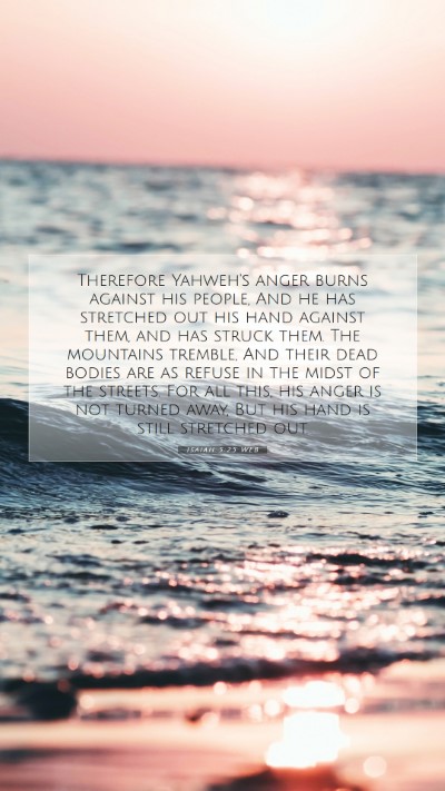 Picture 07 - Isaiah 5:25 WEB Mobile Phone Wallpaper - Therefore Yahweh's anger burns against his - Mobile Bible Verse Wallpaper