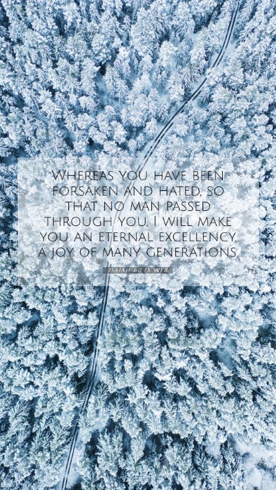 Picture 07 - Isaiah 60:15 WEB Mobile Phone Wallpaper - Whereas you have been forsaken and hated, so that - Mobile Bible Verse Wallpaper