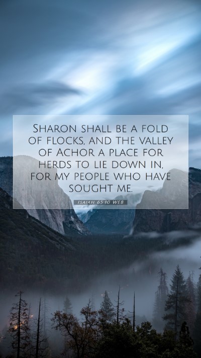 Picture 07 - Isaiah 65:10 WEB Mobile Phone Wallpaper - Sharon shall be a fold of flocks, and the valley - Mobile Bible Verse Wallpaper