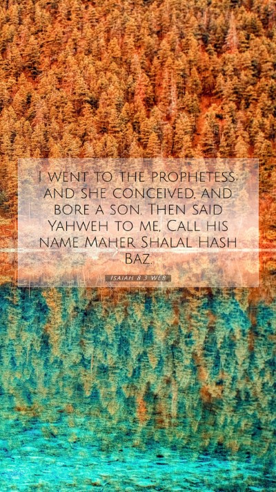 Picture 07 - Isaiah 8:3 WEB Mobile Phone Wallpaper - I went to the prophetess; and she conceived, and - Mobile Bible Verse Wallpaper