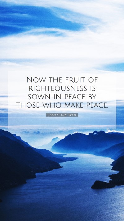 Picture 07 - James 3:18 WEB Mobile Phone Wallpaper - Now the fruit of righteousness is sown in peace - Mobile Bible Verse Wallpaper