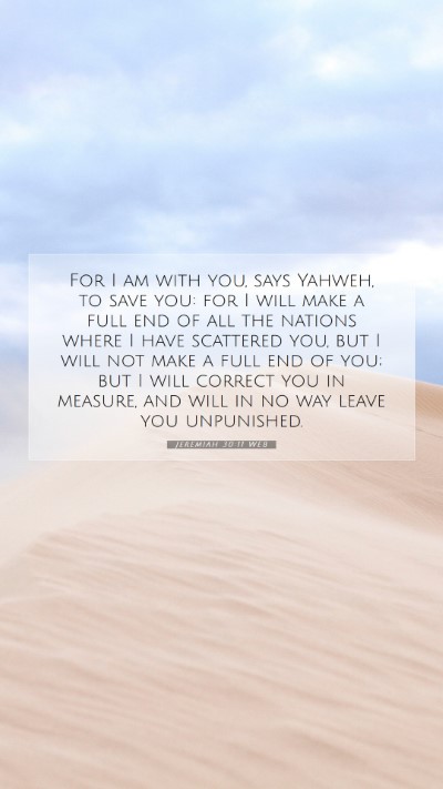Picture 07 - Jeremiah 30:11 WEB Mobile Phone Wallpaper - For I am with you, says Yahweh, to save you: for - Mobile Bible Verse Wallpaper
